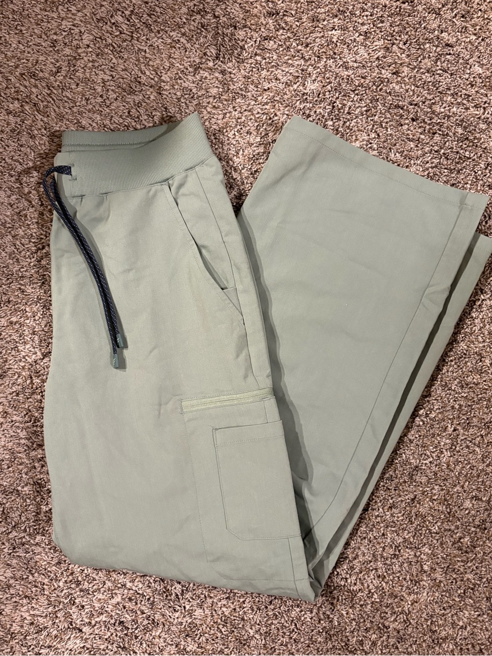 Fabletics High Rise Wide Leg Scrub Pants Color: Sage (S)